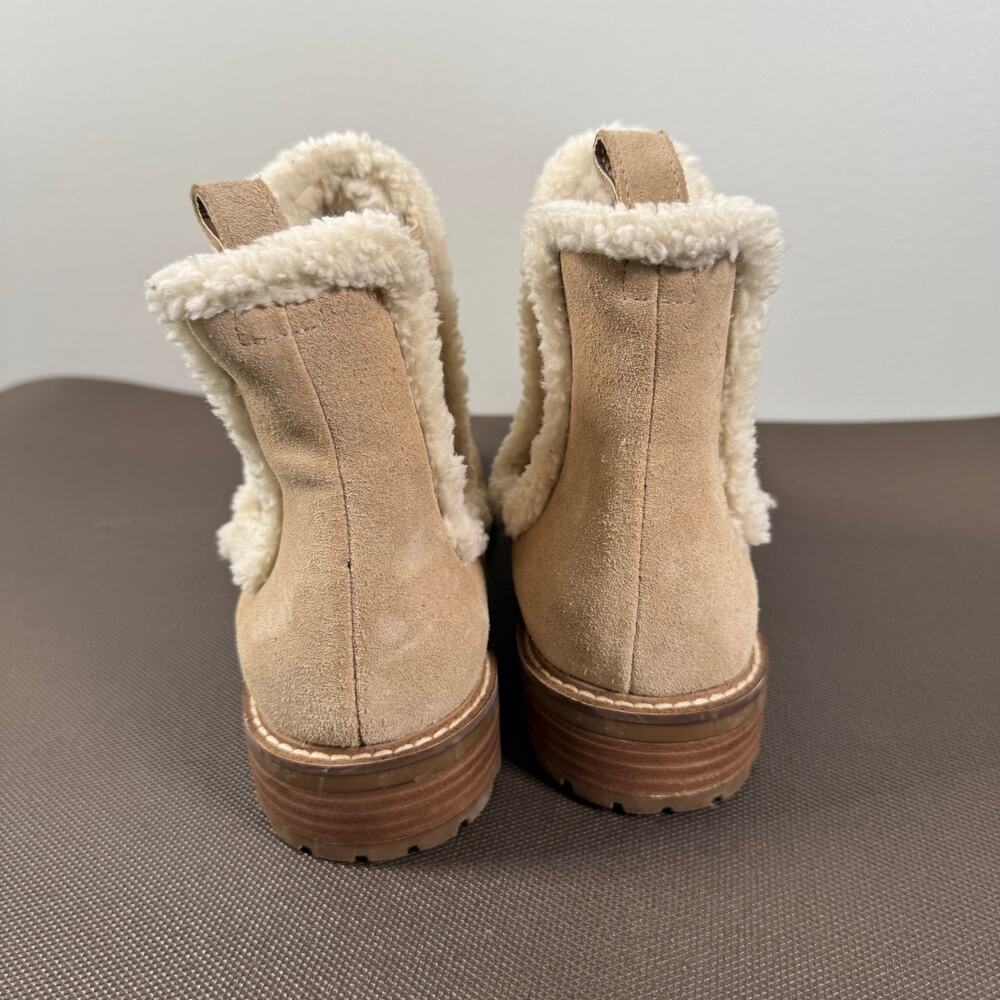 Steve Madden Women's Leopold Textile Fur Leather Pull On Chelsea Boots Size 10M - Picture 5 of 9